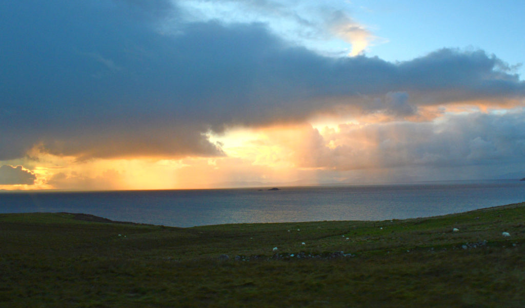 coucher de soleil sur la mer