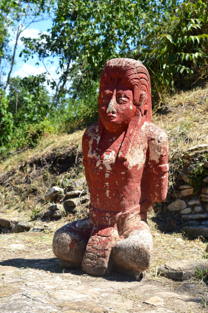 sculpture maya ruines de Tonina au Mexique
