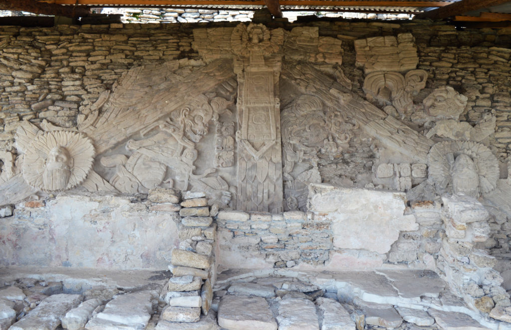 sculpture maya ruines de Tonina au Mexique