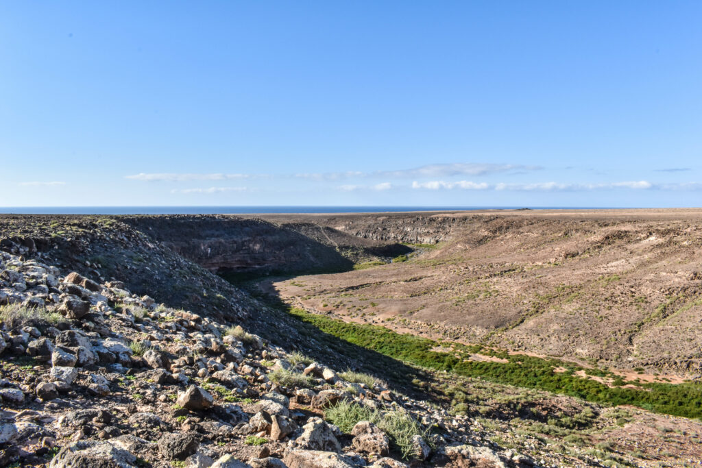 canyon de fuerteventura vu d'en haut où se fait la randonnée