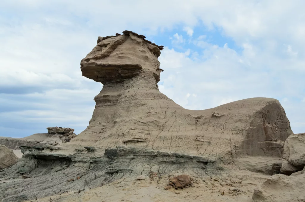 rocher ressemblant à un sphinx à Ischigualasto